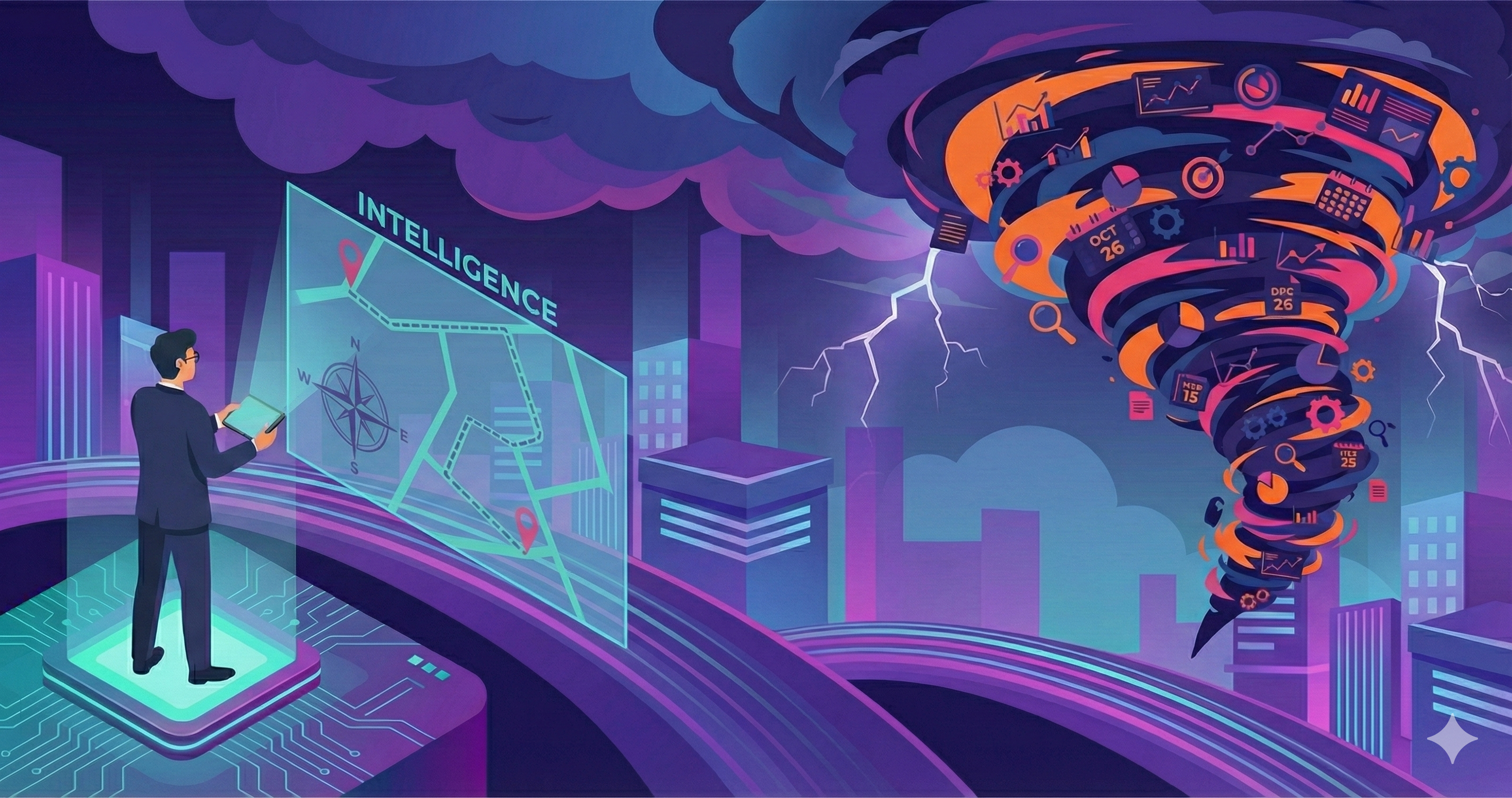 Cyber Futuristic Tornado Storm